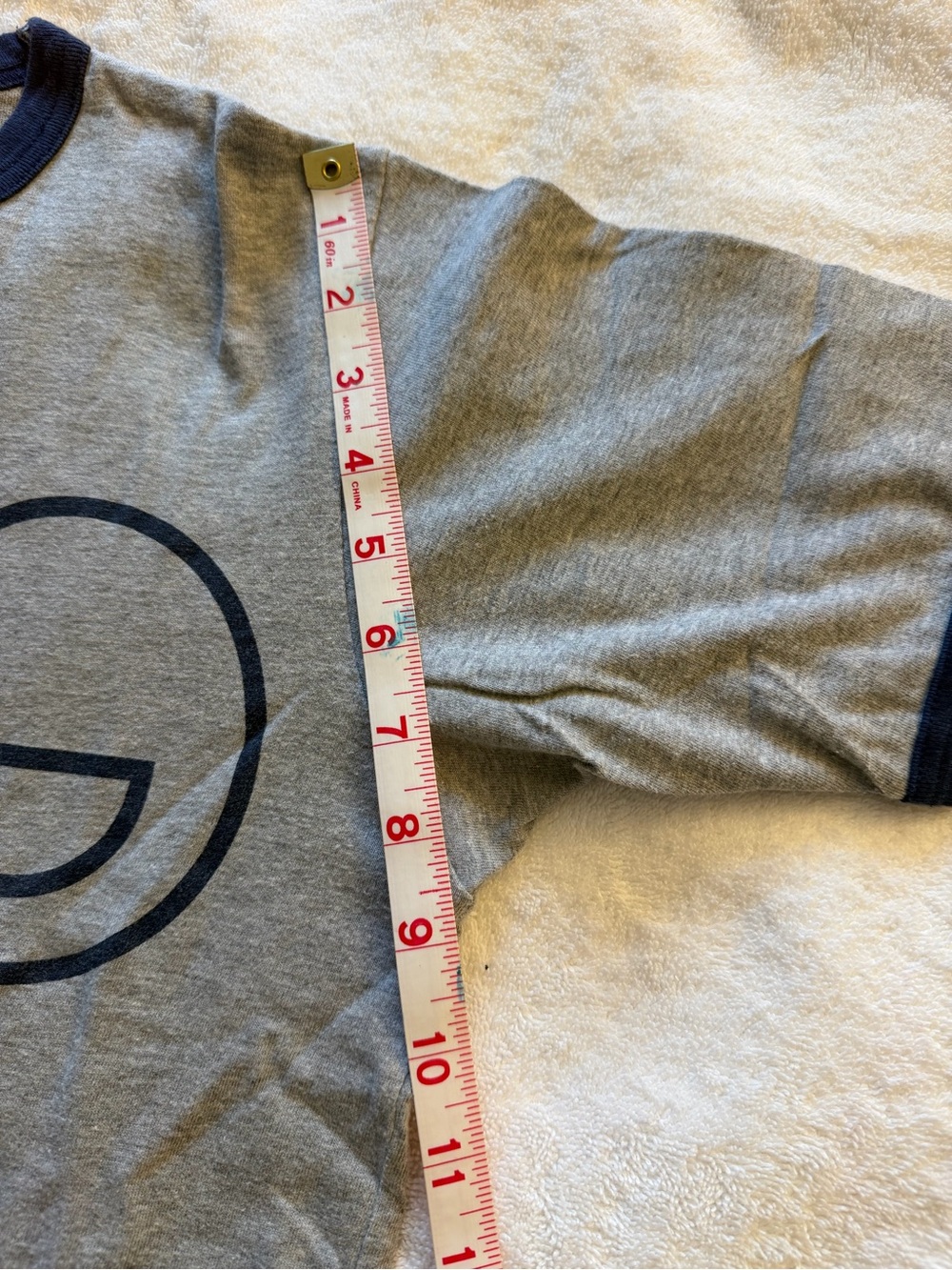 Comme des Garcons eYe Grey Tee with Navy Trim - Picture 6 of 10